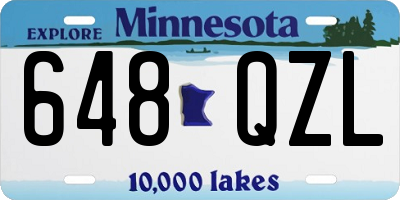 MN license plate 648QZL