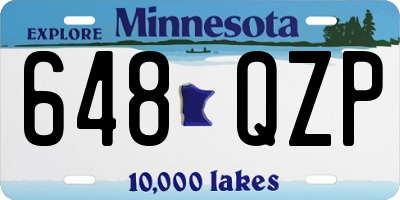 MN license plate 648QZP