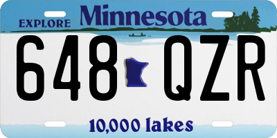MN license plate 648QZR