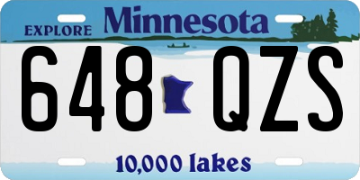 MN license plate 648QZS