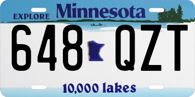 MN license plate 648QZT