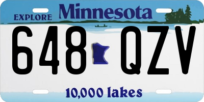 MN license plate 648QZV