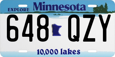 MN license plate 648QZY