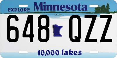 MN license plate 648QZZ