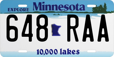 MN license plate 648RAA