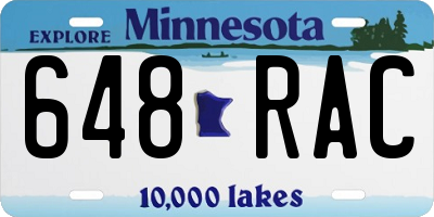 MN license plate 648RAC
