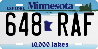 MN license plate 648RAF