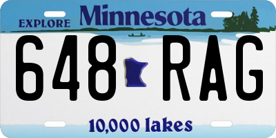 MN license plate 648RAG