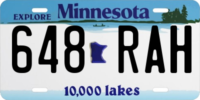 MN license plate 648RAH