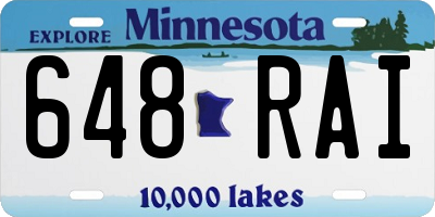 MN license plate 648RAI