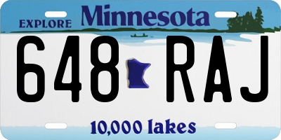 MN license plate 648RAJ