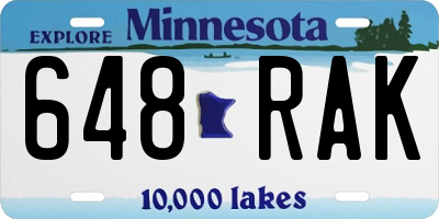 MN license plate 648RAK