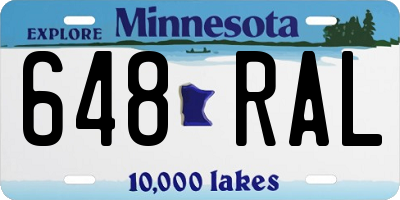 MN license plate 648RAL