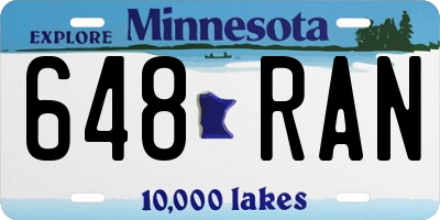 MN license plate 648RAN