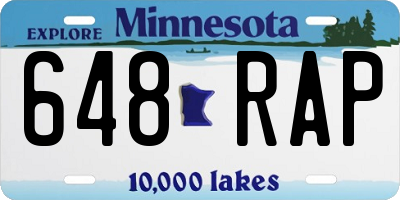 MN license plate 648RAP