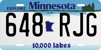 MN license plate 648RJG