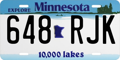 MN license plate 648RJK