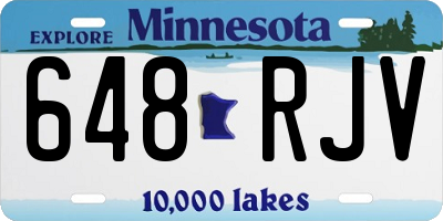 MN license plate 648RJV