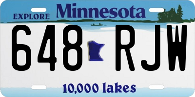 MN license plate 648RJW