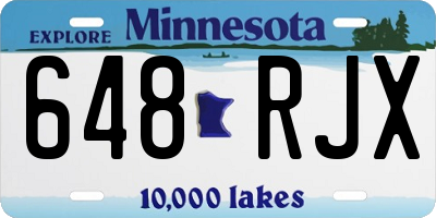 MN license plate 648RJX