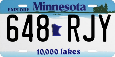 MN license plate 648RJY