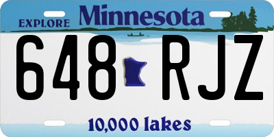 MN license plate 648RJZ