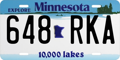 MN license plate 648RKA