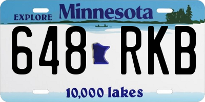 MN license plate 648RKB