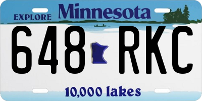 MN license plate 648RKC
