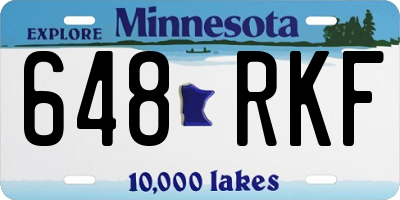 MN license plate 648RKF