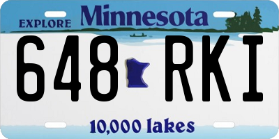 MN license plate 648RKI