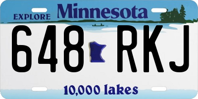 MN license plate 648RKJ