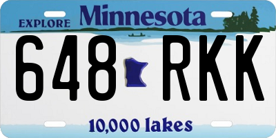 MN license plate 648RKK