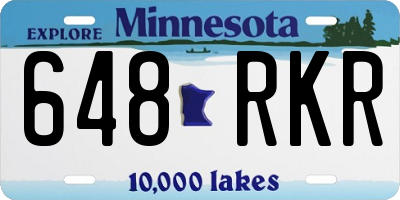 MN license plate 648RKR