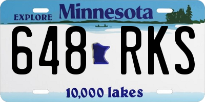 MN license plate 648RKS