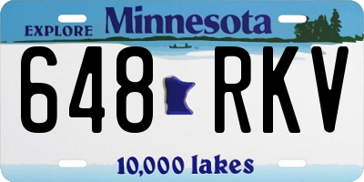 MN license plate 648RKV