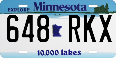 MN license plate 648RKX