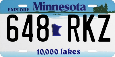 MN license plate 648RKZ