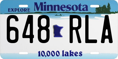 MN license plate 648RLA