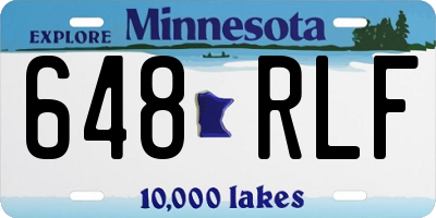 MN license plate 648RLF