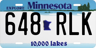 MN license plate 648RLK