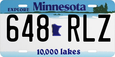 MN license plate 648RLZ