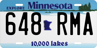 MN license plate 648RMA