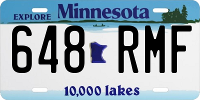 MN license plate 648RMF