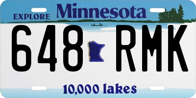 MN license plate 648RMK