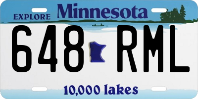 MN license plate 648RML