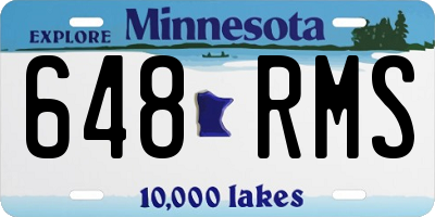 MN license plate 648RMS
