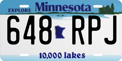 MN license plate 648RPJ