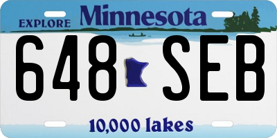 MN license plate 648SEB