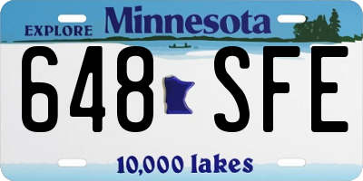 MN license plate 648SFE